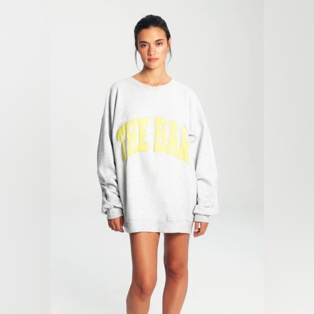 The Bar Varsity Collection Sweatshirt - Grey/ Lemon